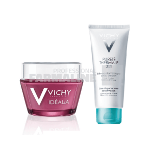 Vichy Pachet Idealia Crema zi pentru ten uscat 50 ml + Purete Thermale 3 in 1 100 ml
