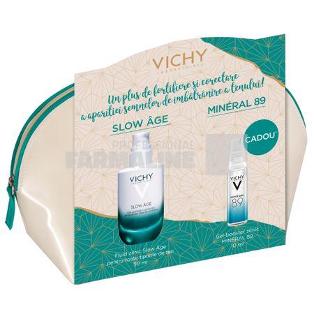 Vichy Pachet Slow age fluid 50 ml + Mineral 89 gel booster 10 ml Cadou