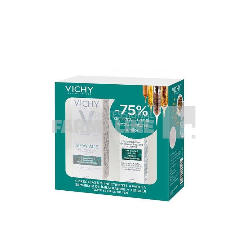 Vichy Slow Age Pachet Fluid de ingrijire zilnica 50 ml + Crema contur ochi 15 ml 75% din al II-lea