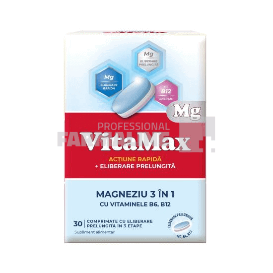 Vitamax Magneziu 3 in 1 30 comprimate
