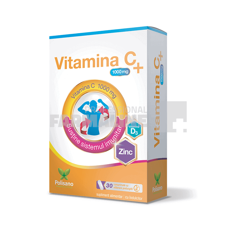 Vitamina C 1000 mg + Vitamina D3+ Zinc Forte 30 comprimate cu eliberare prelungita