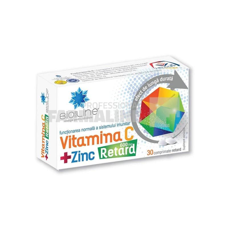 Vitamina C 600 mg + Zinc 30 comprimate retard