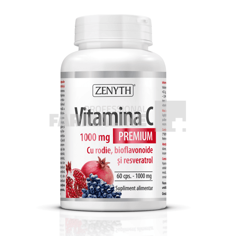 Vitamina C premium 1000 mg cu rodie