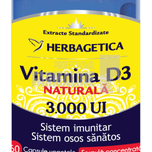 Vitamina D3 Naturala 3000 UI 60 capsule