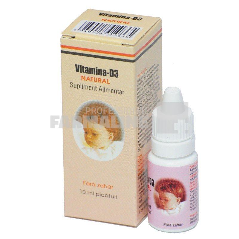 Vitamina D3 natural fara zahar picaturi orale 10 ml