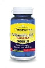 Vitamina D3 naturala 5000 UI 60 capsule