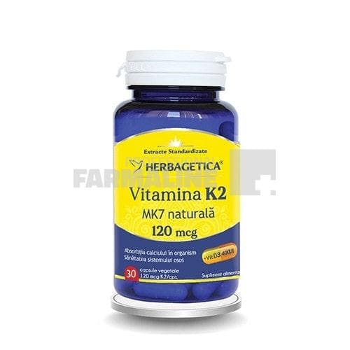 Vitamina K2 MK7 Naturala 120 mcg 30 capsule