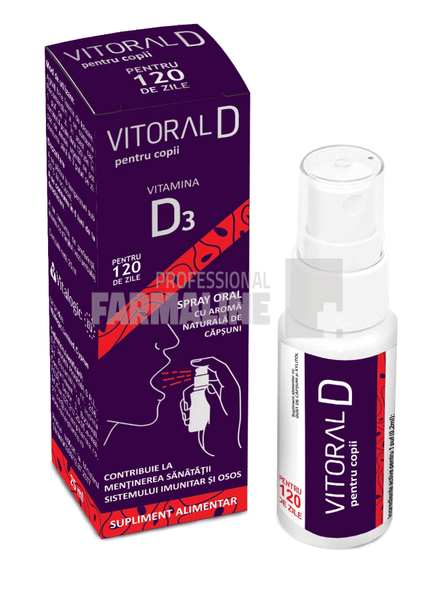 Vitoral D Spray Oral pentru copii 25 ml 1 Vitoral D Spray Oral pentru copii 25 ml