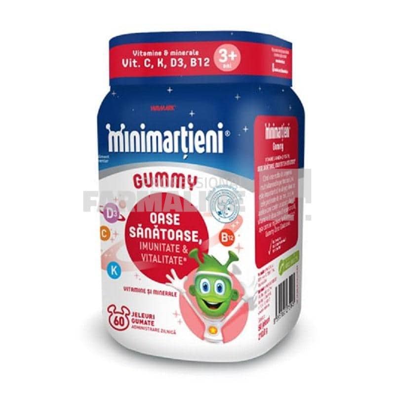 Walmark Minimartieni gummy bone active aroma fructe 60 jeleuri Oferta 1+1 Cadou