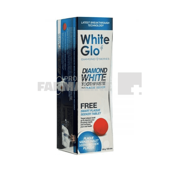 White Glo Diamond Plus Plaque Seeker Pasta de dinti 60 ml + Pastila testare placa bacteriana 1 White Glo Diamond Plus Plaque Seeker Pasta de dinti 60 ml + Pastila testare placa bacteriana