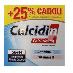 Zdrovit Calcidin + Vitamina D3 + Vitamina K 56 comprimate + 14 comprimate Cadou