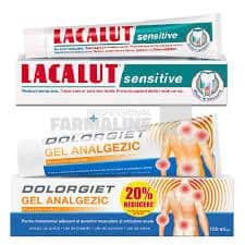 Zdrovit Dolorgiet Gel Analgezic 100ml (20% Reducere) + Lacalut Sensitive Pasta de Dinti 100ml Cadou