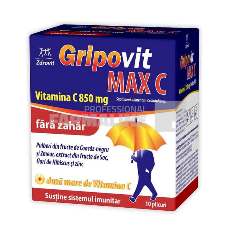 Shop 12 Zdrovit Gripovit Max C fara zahar 10 plicuri