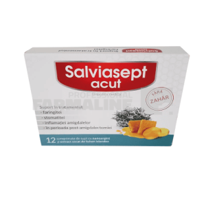 Zdrovit Salviasept acut fara zahar 12 comprimate