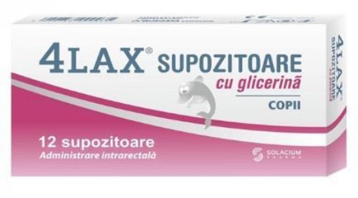 4Lax supozitoare cu glicerina pentru copii 1400mg - 12 bucati