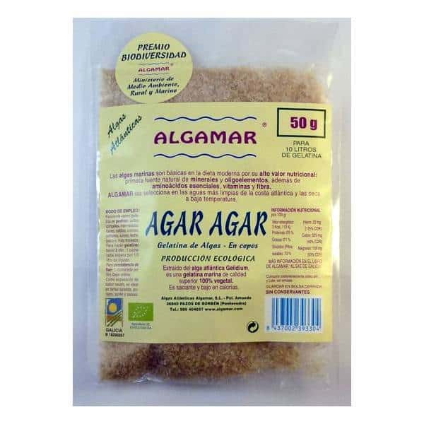 Agar agar fulgi bio 50g - Algamar