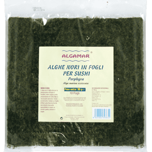 Alge nori pt sushi (Porphyra umbilicalis) raw eco-bio 30g - 10 folii Algamar