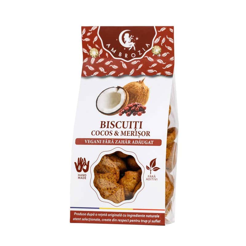 BISCUITI VEGANI cu MERISOR si COCOS