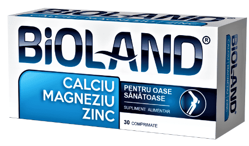 Bioland Calciu + Magneziu + Zinc - 30 comprimate Biofarm