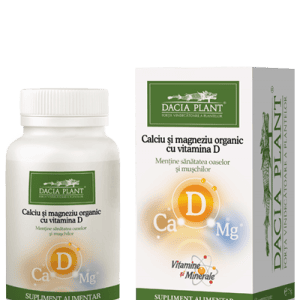 Calciu si Magneziu Organic cu Vit D 60cps - Dacia Plant