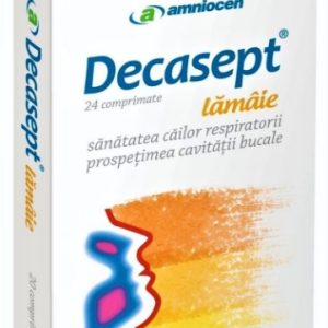 Decasept cu lamaie - 24 comprimate de supt Amniocen