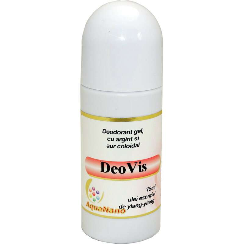 Deodorant gel roll-on bio DeoVis 75ml cu argint si aur coloidal AquaNano lamaie