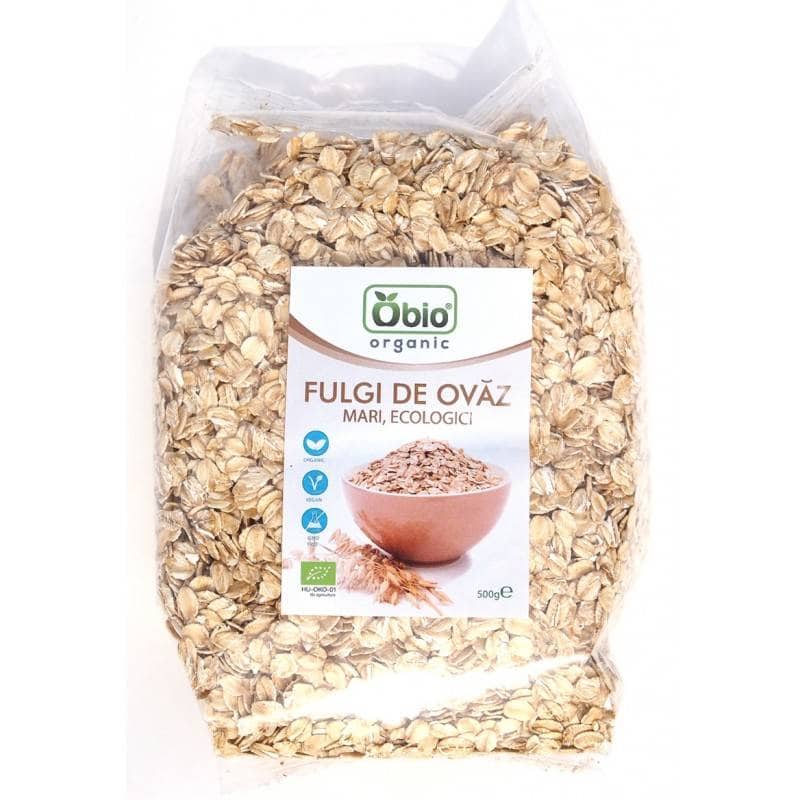 Fulgi de ovaz mari bio 500g - Obio
