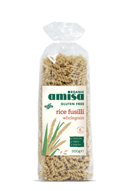 Fusilli din orez integral fara gluten eco-bio 500g - Amisa