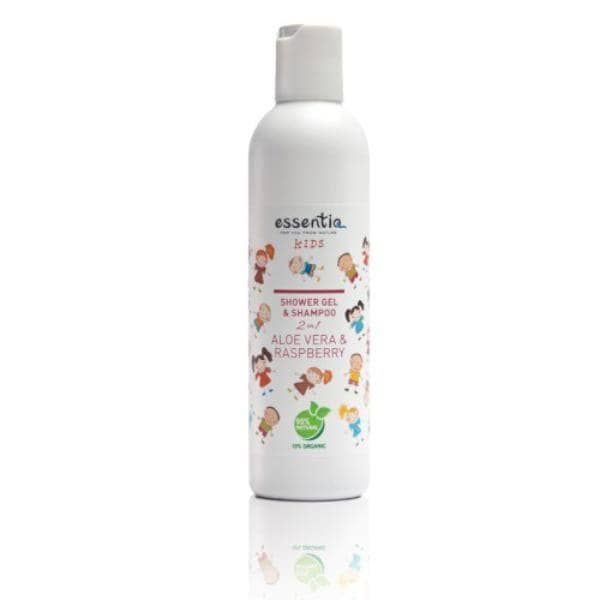 Gel de dus si sampon pentru copii 2 in 1 Aloe Vera si Zmeura 250ml - Essentiq