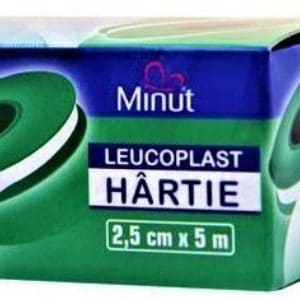 Minut Leucoplast din hartie 2.5cm/5m - 1 rola
