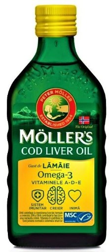 Mollers Cod Liver Oil Omega 3 cu aroma de lamaie - 250ml
