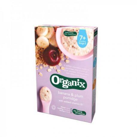 Organix Cereale ovaz orez banane si prune 7+ 200g ECO-BIO