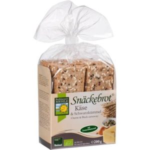 Paine crocanta cu cascaval si chimen negru - eco-bio 200g - Bohlsener Muhle