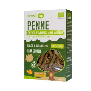Penne din FASOLE MUNG si IN AURIU eco-bio 250g - Petras