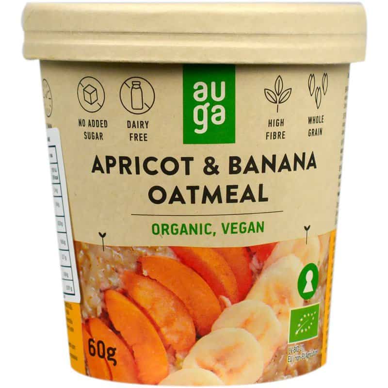 Porridge instant din ovaz integral cu caise si banane