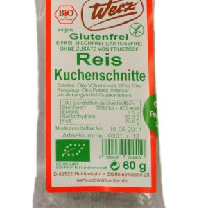 Prajiturica fara gluten din orez integral - 60g - eco-bio - Werz