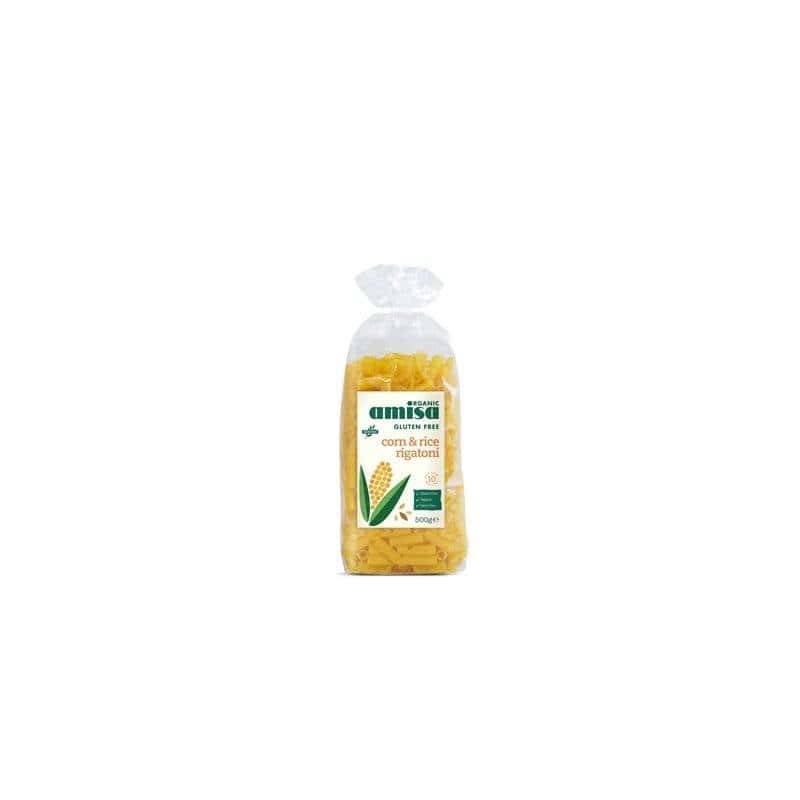 Rigatoni - paste din orez si porumb fara gluten BIO 500g - Amisa