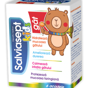Salviasept Kids Gat - 6 acadele - Zdrovit