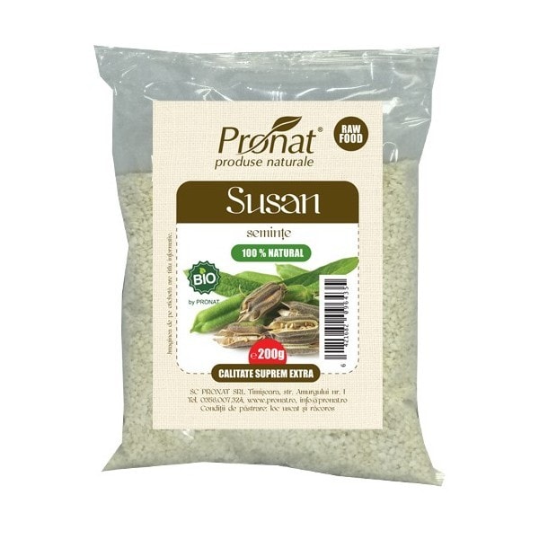 Seminte de susan integrale nedecorticate 200g - ECO-BIO - PRONAT