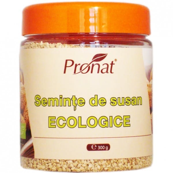 Seminte de susan integrale nedecorticate 300g borcan - ECO-BIO - PRONAT