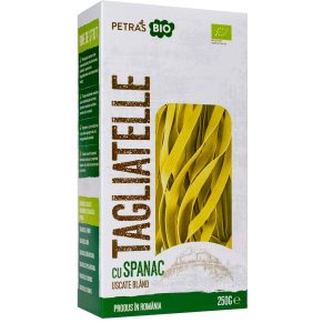 Tagliatele eco-bio din grau dur cu spanac 250g Petras