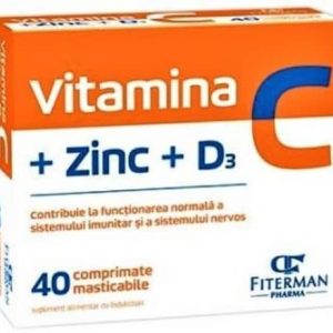 Vitamina C + Zinc + Vitamina D3 - 40 comprimate Fiterman Pharma