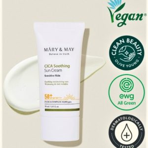 mary and may cica soothing sun cream spf50+ pa++++ 50ml