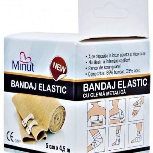 minut bandaj elastic cu clema 5cm/4.5m x 1 rola