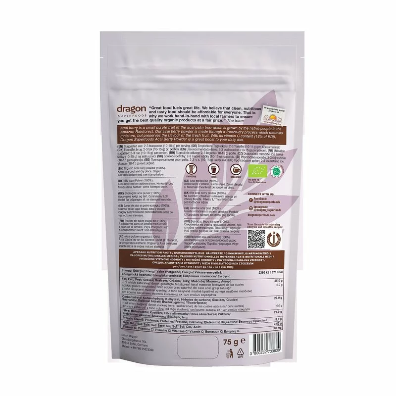 Acai pulbere raw Bio 75g DS