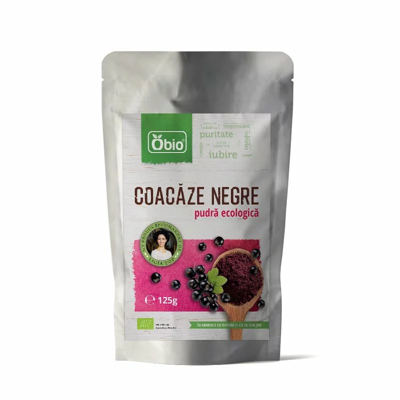 Coacaze negre pudra Bio 125g Obio