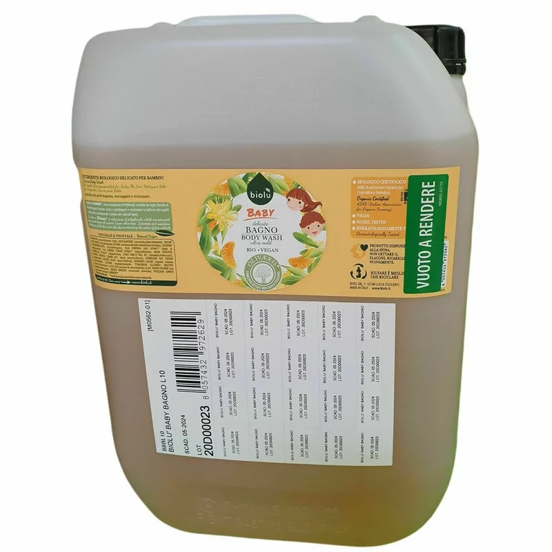 Gel de dus ecologic cu ulei de mandarin pentru copii 10 L Biolu
