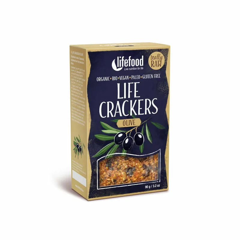 Lifecrackers cu masline raw Bio 90g Lifefood