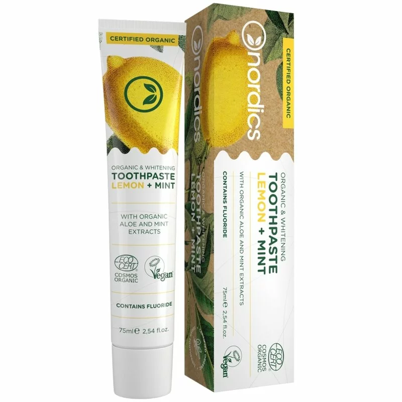 Pasta de dinti pt. albire cu lamaie si menta Bio 75ml Nordics