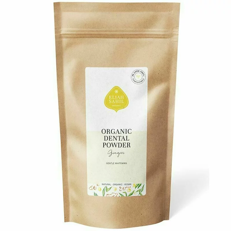 Pudra cu ghimbir pentru curatarea si albirea dintilor Bio 200g refill Eliah Sahil